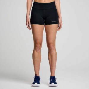 Black Saucony Fortify 3" Hot Women's Shorts | ISRAEL RCQUNV