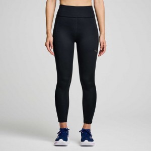 Black Saucony Fortify Crop Women's Tight | ISRAEL KTOLCF