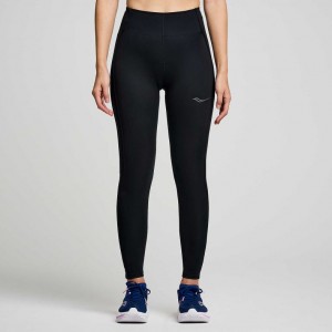 Black Saucony Fortify Viz Women's Tight | ISRAEL VKXQSM