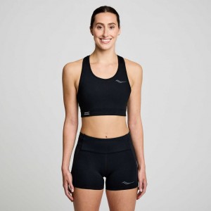 Black Saucony Fortify Women's Bra | ISRAEL WNJKVE