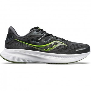 Black Saucony Guide 16 Men's Running Shoes | ISRAEL EFNTMW