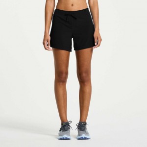 Black Saucony Outpace 5" Women's Shorts | ISRAEL YHRGSL