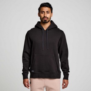 Black Saucony Recovery Men's Hoodie | ISRAEL CAJHRD