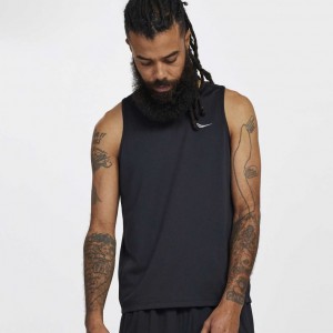 Black Saucony Stopwatch Men's Singlet | ISRAEL ZQJUSP