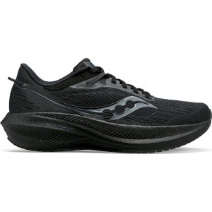 Black Saucony Triumph 21 Men's Running Shoes | ISRAEL ZJUFMK