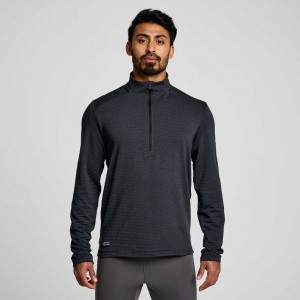 Black Saucony Triumph 3D 1/2 Zip Men's Sweatshirt | ISRAEL SDPWFN