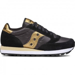 Black / Gold Saucony Jazz Original Women's Sneakers | ISRAEL OJETCK