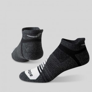 Black / Grey Saucony Inferno Merino Wool Blend No Show 3-Pack Men's Socks | ISRAEL CWSKTR