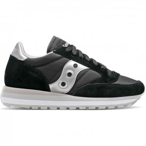 Black / Silver Saucony Jazz Triple Women's Sneakers | ISRAEL RGXPQS