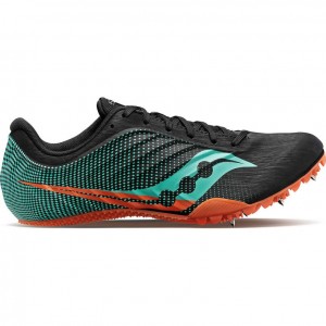 Black / Turquoise Saucony Spitfire 5 Men's Spikes | ISRAEL ZWYXAO