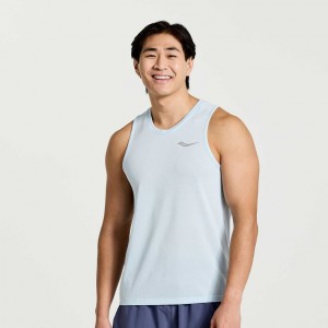 Blue Saucony Stopwatch Men's Singlet | ISRAEL DLKABX