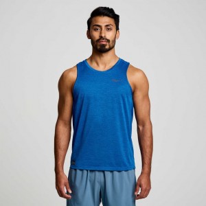 Blue Saucony Stopwatch Men's Singlet | ISRAEL IUMRON