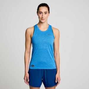 Blue Saucony Stopwatch Women's Singlet | ISRAEL RTJFAG