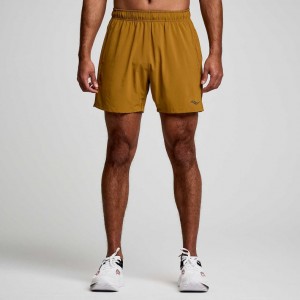 Brown Saucony Outpace 5" Men's Shorts | ISRAEL FITQDX