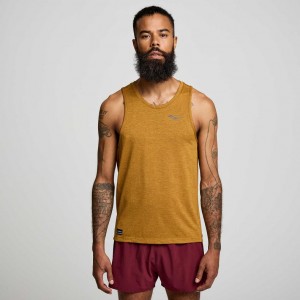 Brown Saucony Stopwatch Men's Singlet | ISRAEL JMLUBI