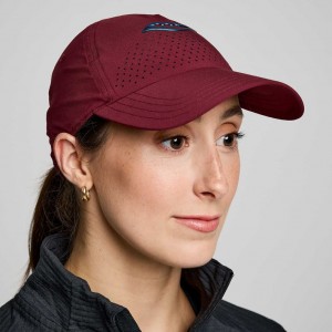 Burgundy Saucony Outpace Petite Women's Hat | ISRAEL RJMVWE