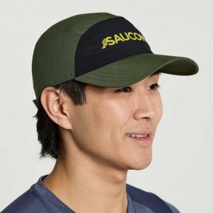 Dark Green Saucony Outpace Men's Hat | ISRAEL CQGAPO