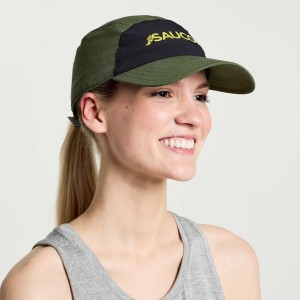 Dark Green Saucony Outpace Women's Hat | ISRAEL TSHAIU