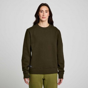 Dark Green Saucony Recovery Crew Women's Sweatshirt | ISRAEL GISTPR