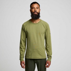 Green Saucony Triumph 3D Crew Men's Sweatshirt | ISRAEL OFXGAP