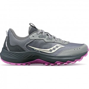 Grey Saucony Aura TR Women's Wide Running Shoes | ISRAEL XSGJHM