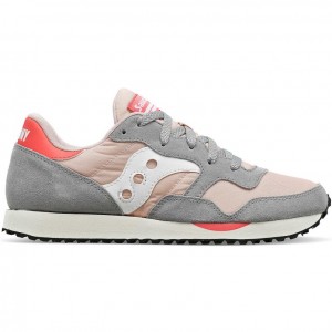 Grey / Pink Saucony DXN Women's Sneakers | ISRAEL HZEKFV