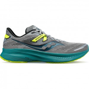 Grey / Turquoise Saucony Guide 16 Men's Wide Running Shoes | ISRAEL EAXZCO