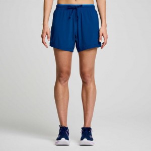 Indigo Saucony Outpace 5" Women's Shorts | ISRAEL JOXFZG