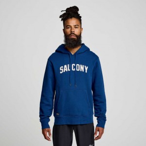 Indigo Saucony Recovery Men's Hoodie | ISRAEL CAQVXO