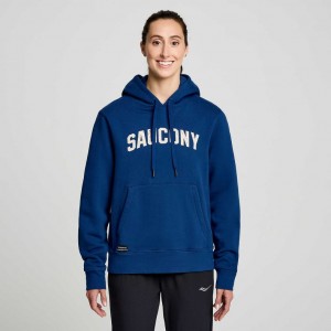 Indigo Saucony Recovery Women's Hoodie | ISRAEL LZFSGA