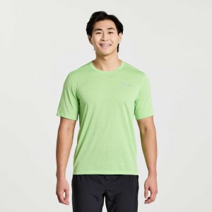 Mint Saucony Stopwatch Short Sleeve Men's T-Shirt | ISRAEL HVKZPO