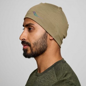 Olive Saucony Solstice Men's Beanie | ISRAEL HJWYVN