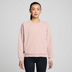 Pink Saucony Recovery Crew Women's Sweatshirt | ISRAEL LMYHIC