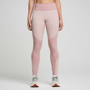 Pink Saucony Runshield Women's Tight | ISRAEL HTJAVS