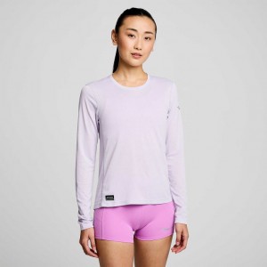 Purple Saucony Stopwatch Long Sleeve Women's T-Shirt | ISRAEL EPKVTI