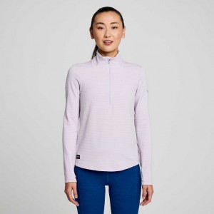 Purple Saucony Triumph 3D 1/2 Zip Women's Sweatshirt | ISRAEL WPDSFO