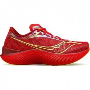 Red Saucony Endorphin Pro 3 Men's Running Shoes | ISRAEL DLAJVY