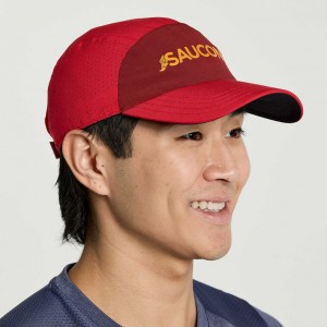 Red Saucony Outpace Men's Hat | ISRAEL DXJUOV