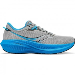 Silver / Blue Saucony Triumph 21 Men's Running Shoes | ISRAEL YLCRHB