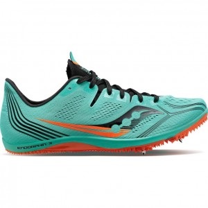 Turquoise Saucony Endorphin 3 Men's Spikes | ISRAEL DKTWRA