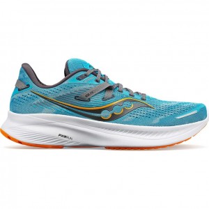 Turquoise Saucony Guide 16 Men's Running Shoes | ISRAEL HTJGVI