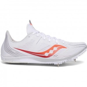 White Saucony Endorphin 3 Women's Spikes | ISRAEL UHSYWB