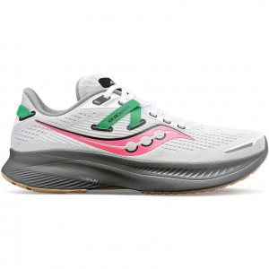 White Saucony Guide 16 Women's Running Shoes | ISRAEL YNAKFS