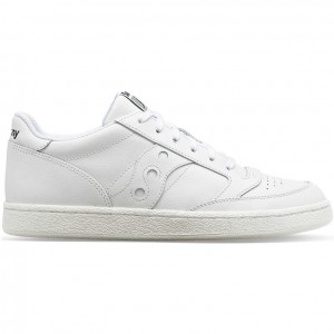 White Saucony Jazz Court PU Men's Sneakers | ISRAEL GMXVPE