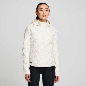 White Saucony Solstice Oysterpuff Women's Jacket | ISRAEL NUPZMX