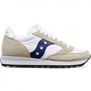 White / Beige / Navy Saucony Jazz Original Women's Sneakers | ISRAEL UVOZWQ