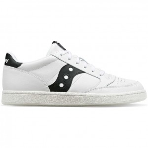 White / Black Saucony Jazz Court PU Men's Sneakers | ISRAEL HXJZSO