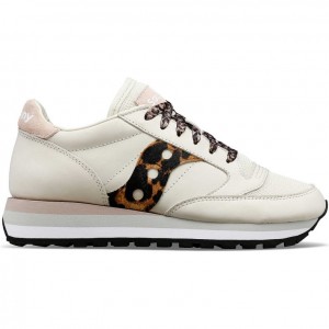 White / Leopard Saucony Jazz Triple Women's Sneakers | ISRAEL TDXPSH