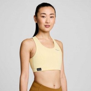 Yellow Saucony Fortify Women's Bra | ISRAEL VTSRWB