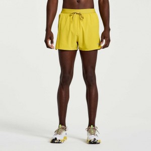 Yellow Saucony Outpace 3" Men's Shorts | ISRAEL DKXRIL